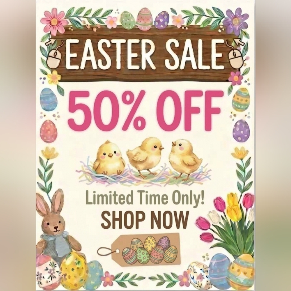 Easter Sale 50% Off Spring Sale